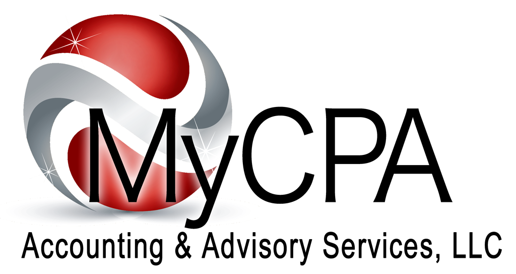 A logo for mycpa, an accounting and advisory service.